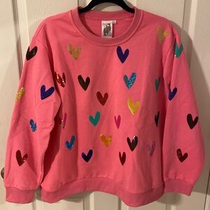 Queen of Sparkles pink heart sweatshirt